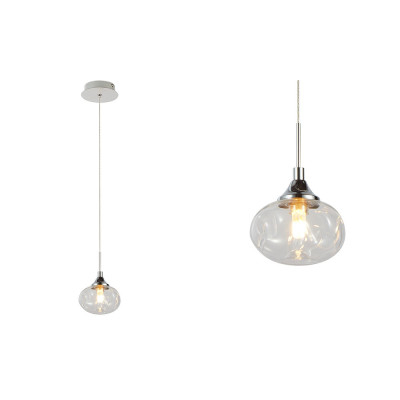 Colgante serie CRISTAL moderno una luz en cromo| LuzAlcala.com