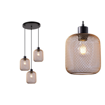 Colgante serie REJILLA redondo 3 luces| LuzAlcala.com