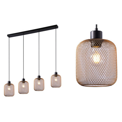 Colgante serie REJILLA lineal 4 luces| LuzAlcala.com