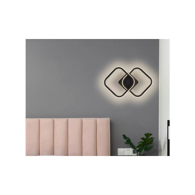 Plafón/aplique colección SQUARE  NEGRO 55cm | LuzAlcala.com